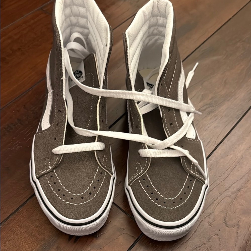 Vans women’s/ kids  High-Top Sneakers - Brown and White